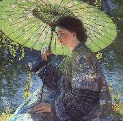 Guy Rose The Green Parasol oil painting artist
